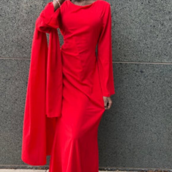 Dresses & Skirts - Red Chiffon Maxi Dress